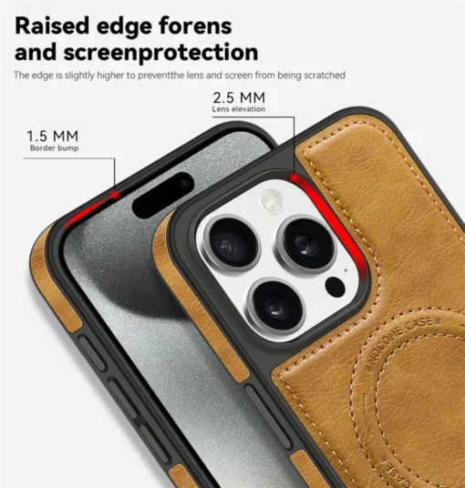 Luxury Magnetic Back Cover Wireless Charging Leather  Case For iPhone 16 Pro and 16 Pro Max Series - Image 8