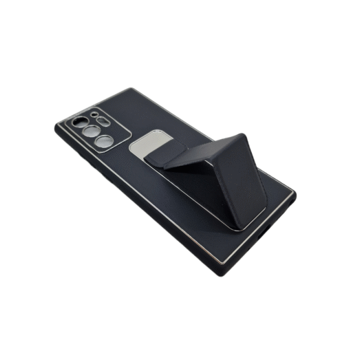 Samsung Galaxy Note 20 Ultra Premium Gold Electroplated Luxury Leather Case with Magnetic Car Mount Holder & Wrist Strap Case Kickstand - Image 4