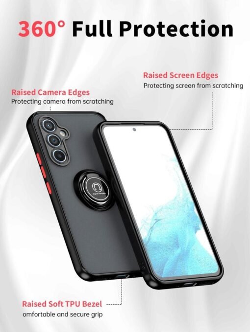 Samsung Galaxy A25/A35/A55 Shockproof Frosted Matte Case With Ring Holder - Image 15