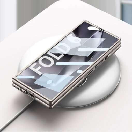 Samsung Galaxy Fold 5/6 Case with Wristrap, Supports Wireless Charging Camera Screen Protector Full Body Shockproof Case - Image 12