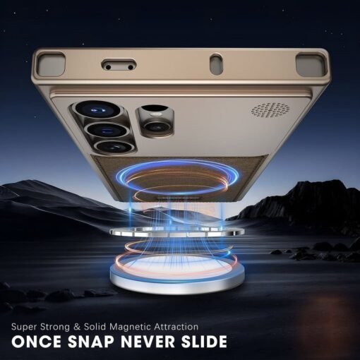 Samsung Galaxy S24/S25 Ultra Metal Case, Aero Flex Aluminum Metal + Leather Frameless Cover Magsafe - Image 10