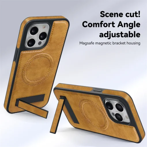 Luxury Magnetic Back Cover Wireless Charging Leather  Case For iPhone 16 Pro and 16 Pro Max Series - Image 7