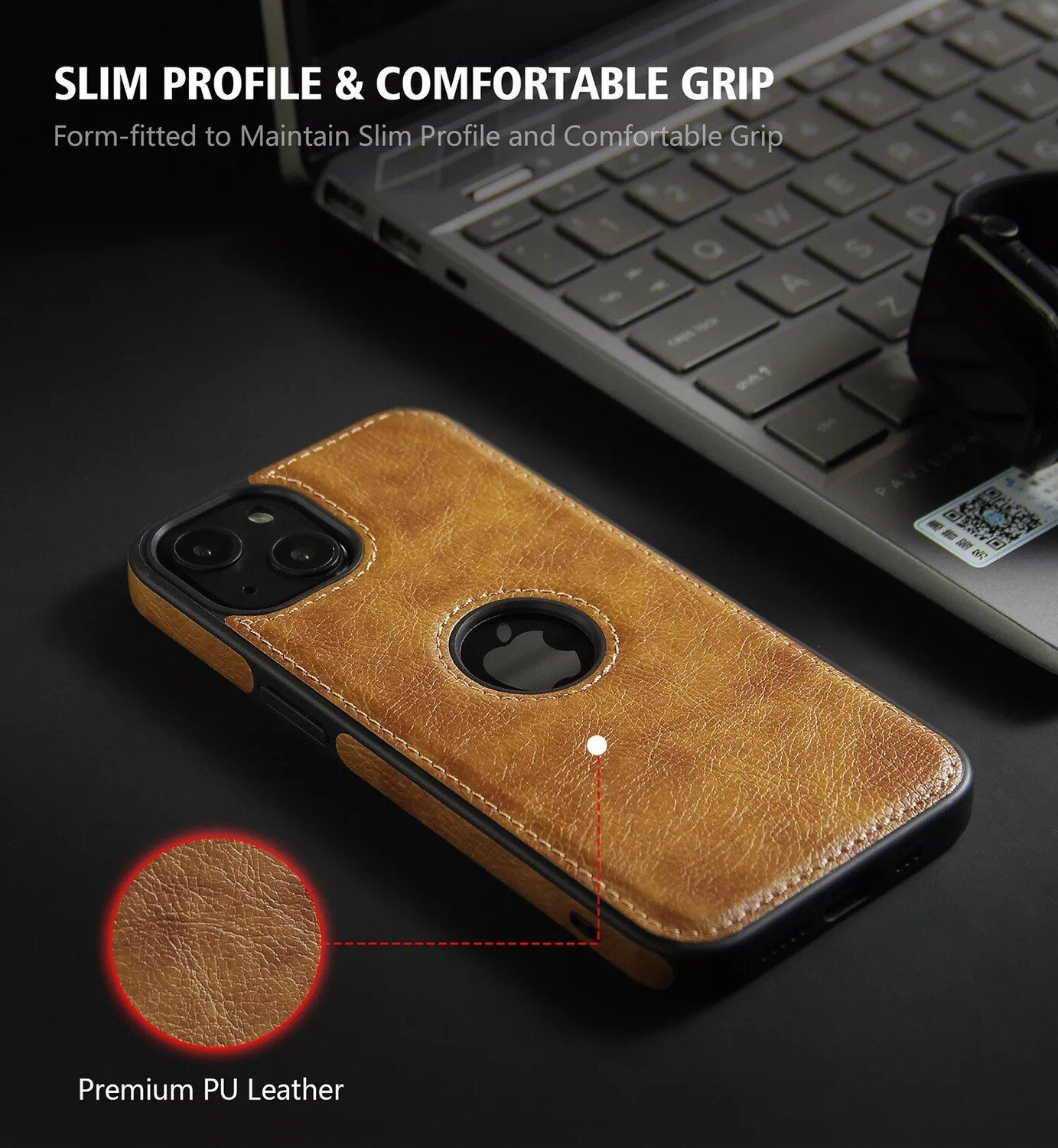 PU Leather Shockproof Business Style Mobile Phone Case for iPhone 13 Series - Image 9
