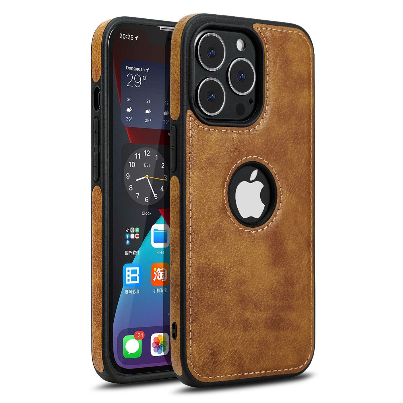 PU Leather Shockproof Business Style Mobile Phone Case for iPhone 13 Series