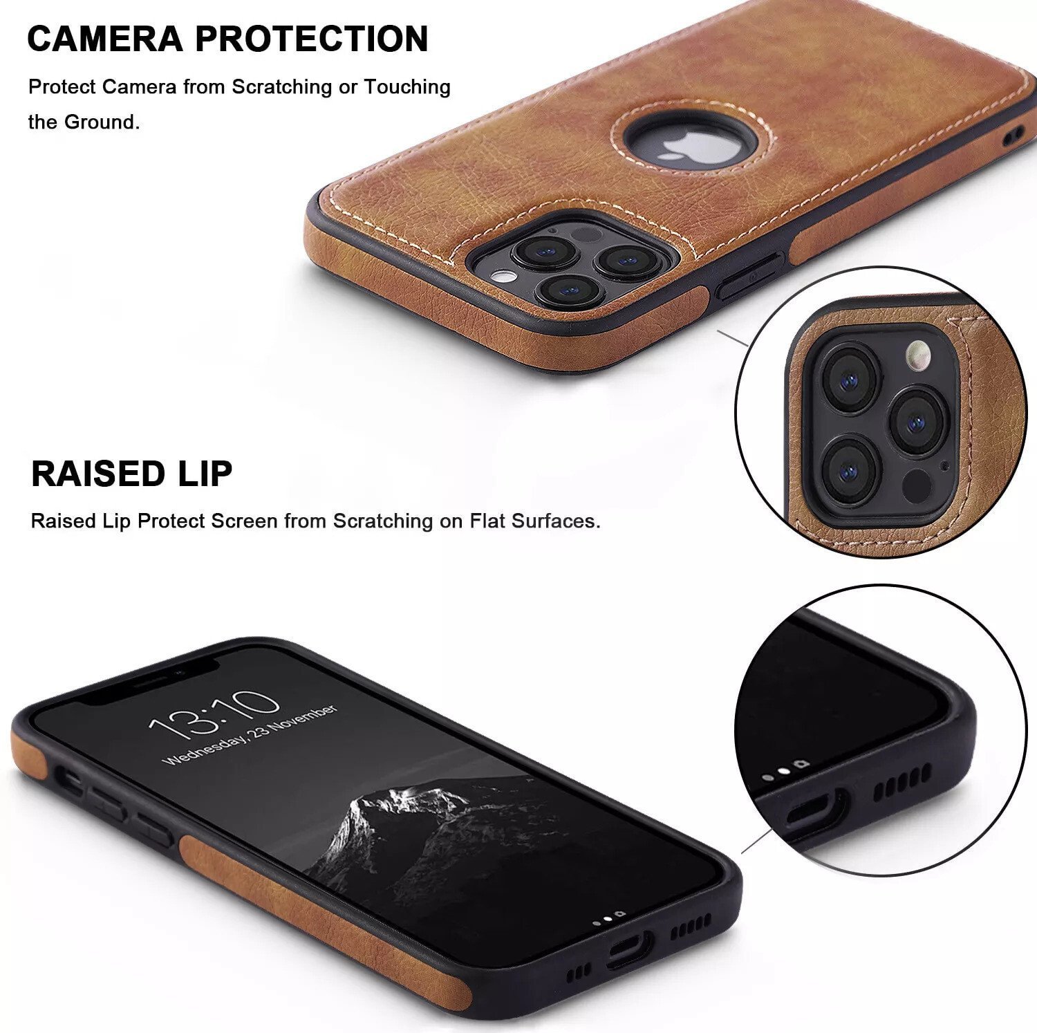 PU Leather Shockproof Business Style Mobile Phone Case for iPhone 13 Series - Image 7