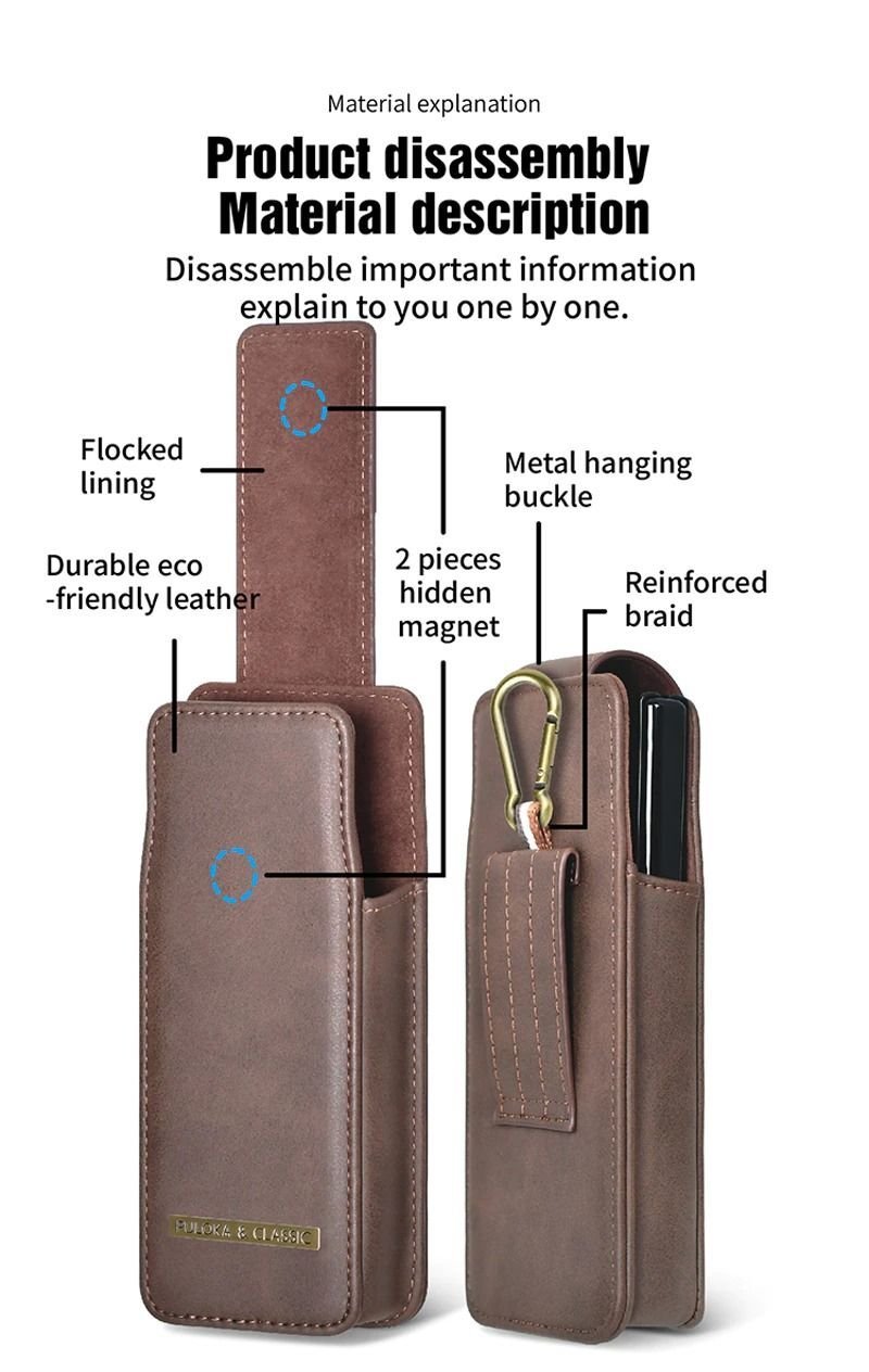 Z Fold Series 5G Pouch Belt Clip Holster Flip Case Waist Bag Leather Case - Image 6