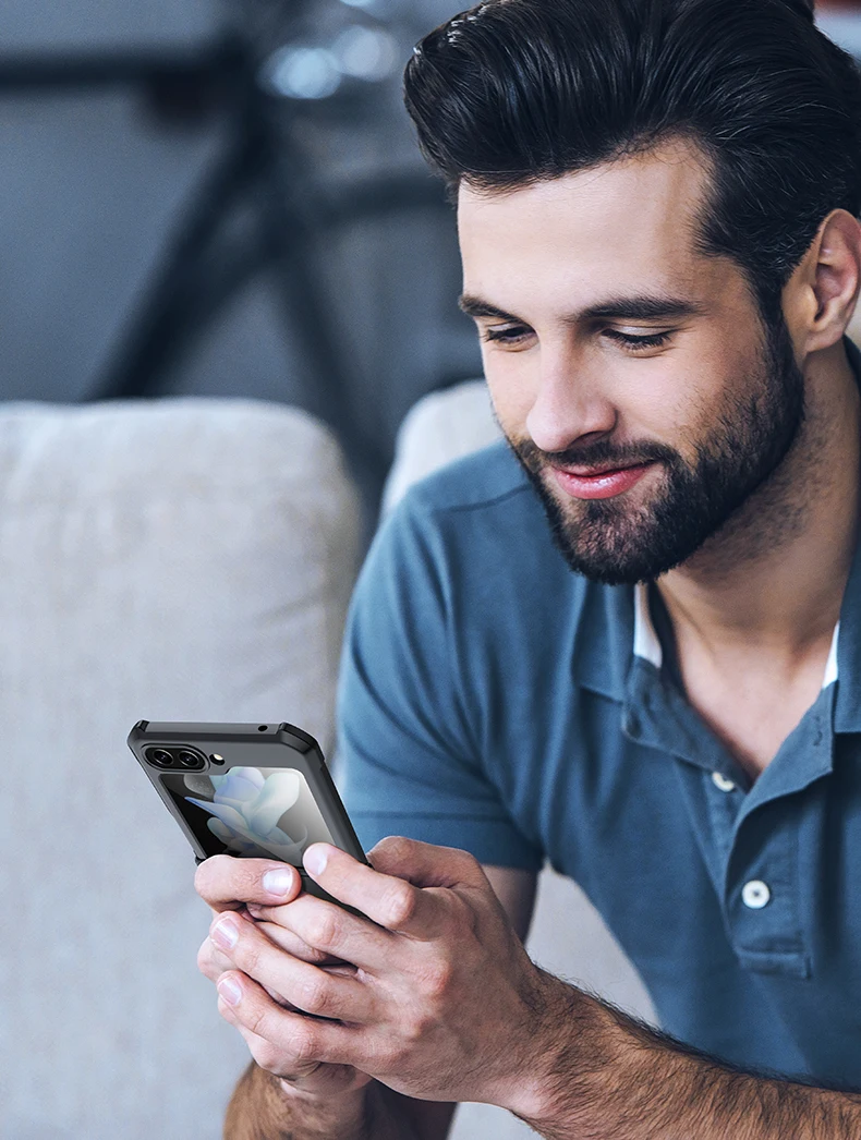 Xundd For Samsung Galaxy Z Flip 5 Case Airbags Hinge Shockproof Transparent Cover - Image 12