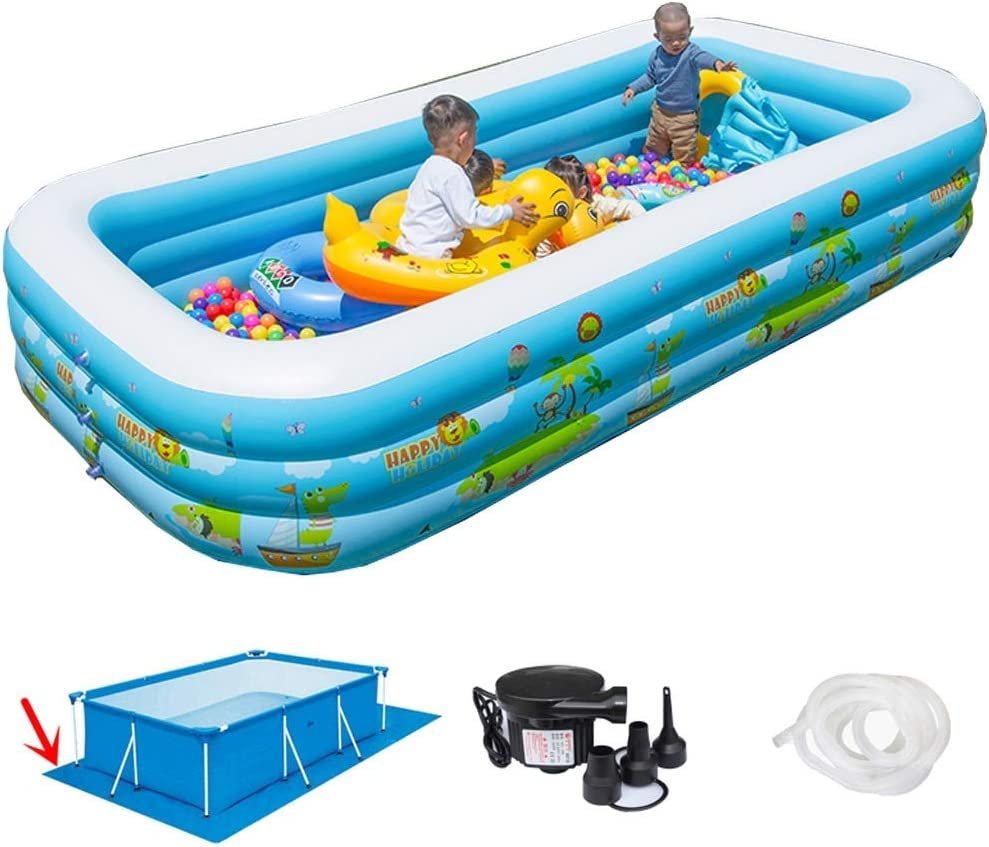 Inflatable Pool for Kids Family with Electric Pump - Image 2