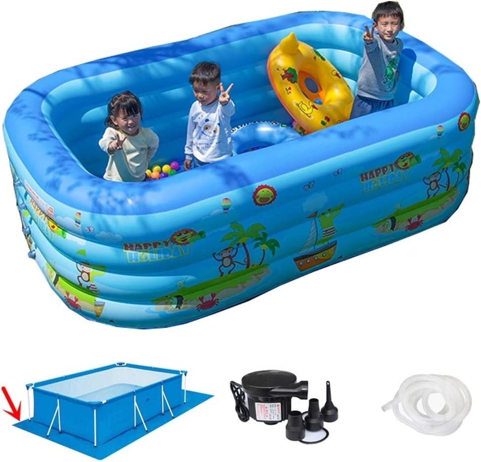 Inflatable Pool for Kids Family with Electric Pump - Image 4