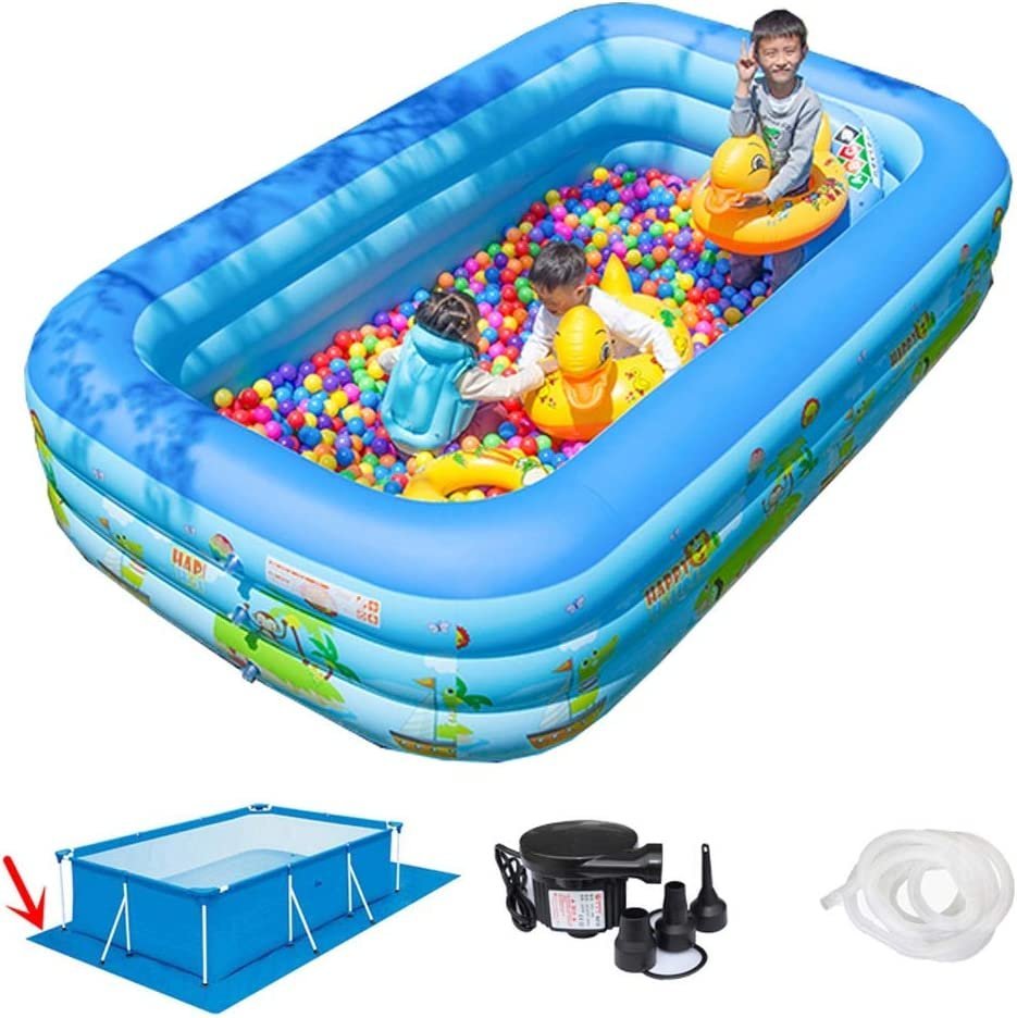 Inflatable Pool for Kids Family with Electric Pump - Image 9