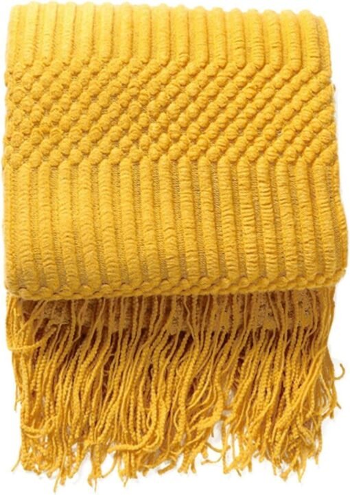 HEWAN Knitted Blanket with Tassels, Home Textile Decoration Sofa Blanket Travel Blankets with Tassels Soft Lightweight - Image 6