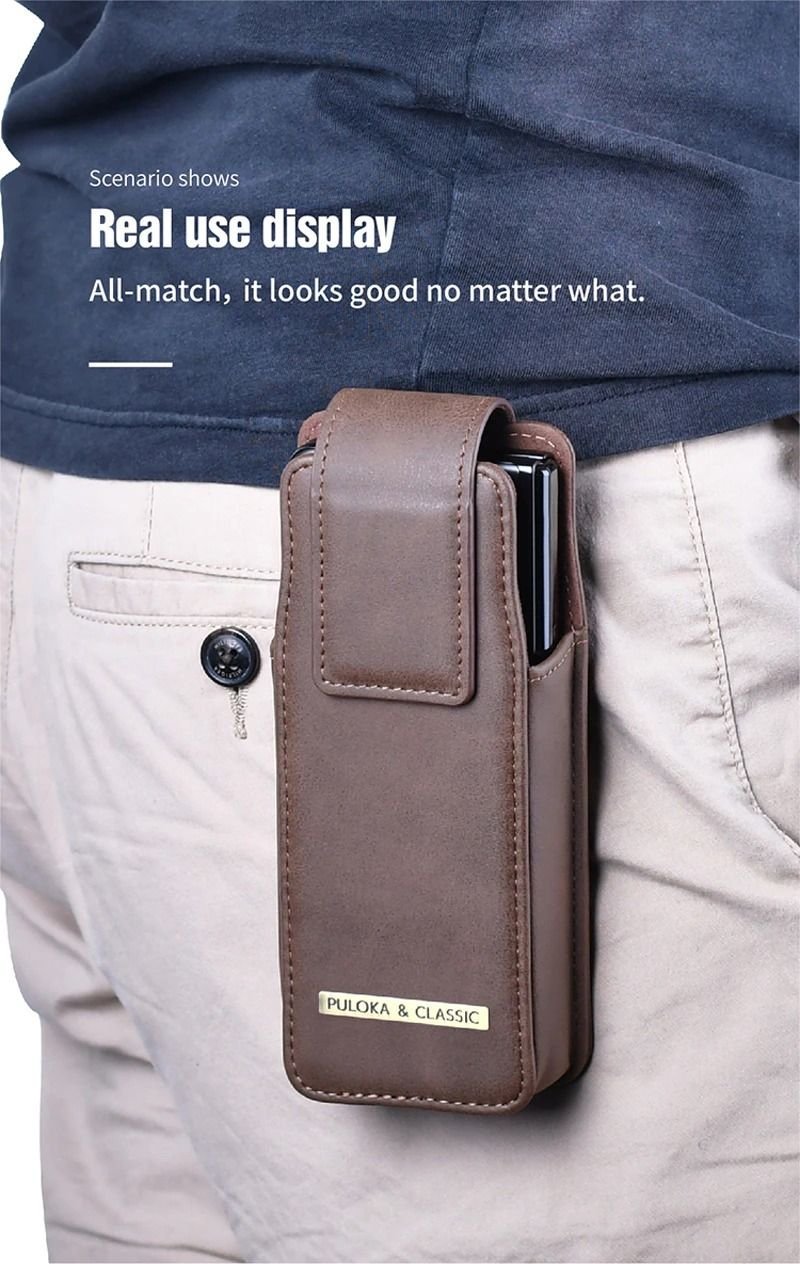 Z Fold Series 5G Pouch Belt Clip Holster Flip Case Waist Bag Leather Case - Image 11