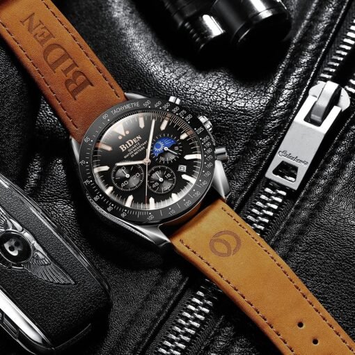 Mens Watches Chronograph Stainless Steel Waterproof Date Analog Quartz Business Fashion Wrist Watches for Men - Image 13
