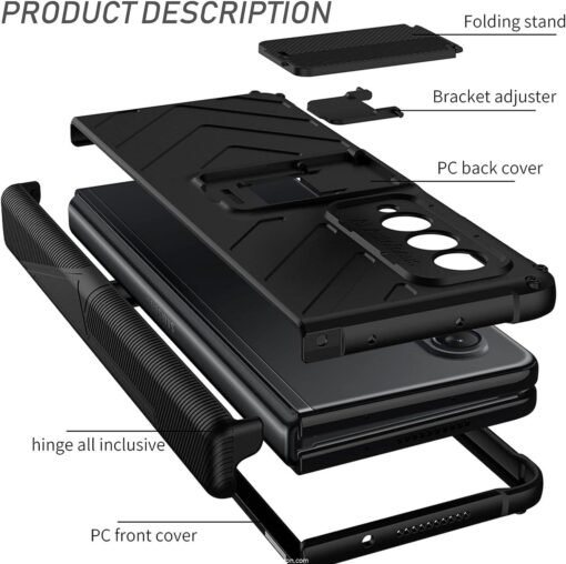 Samsung Galaxy Z Fold 1 Case with Stand Adjustable Stand, Magnetic Hinge Cover, Upgrade Drop Shock Resistant Folding Case - Image 3