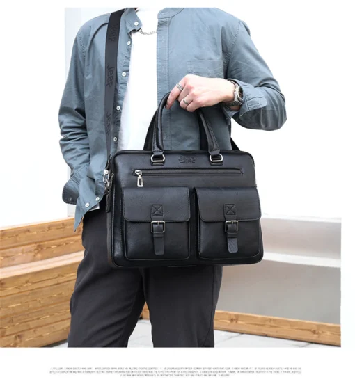 Premium Quality JEEP BULUO Wise Classic Business Choice British Style Laptop Bag - Image 16