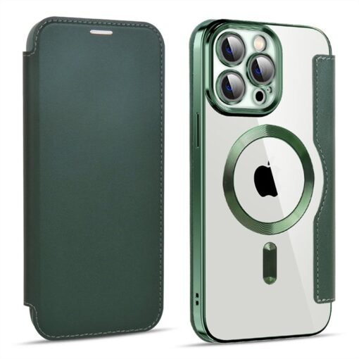 iPhone 13/14/15 Series MagSafe Magnetic Absorption Leather Wallet Flip Case with Lens Protection - Image 5