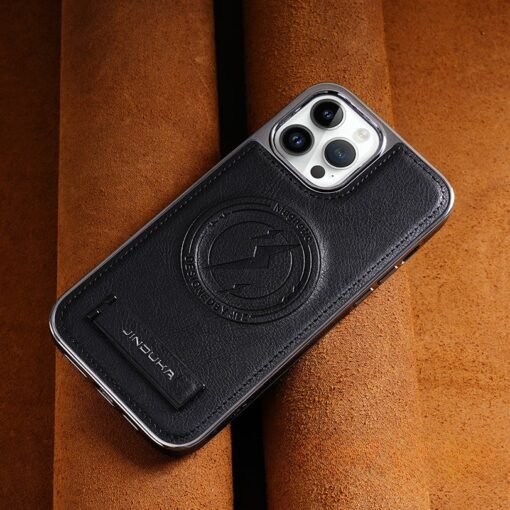 Magnetic Wireless Charging Kickstand Leather Case for iPhone  Series  Invisible Bracket Skin Feeling Slim Cover - Image 2