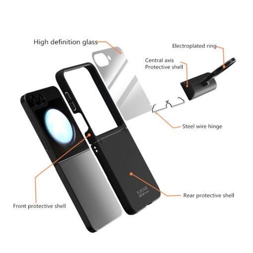 Samsung Galaxy Z Flip 5 6 Series Shockproof Case with Small Screen Protector Hinge Protection Hard PC Cover - Image 6