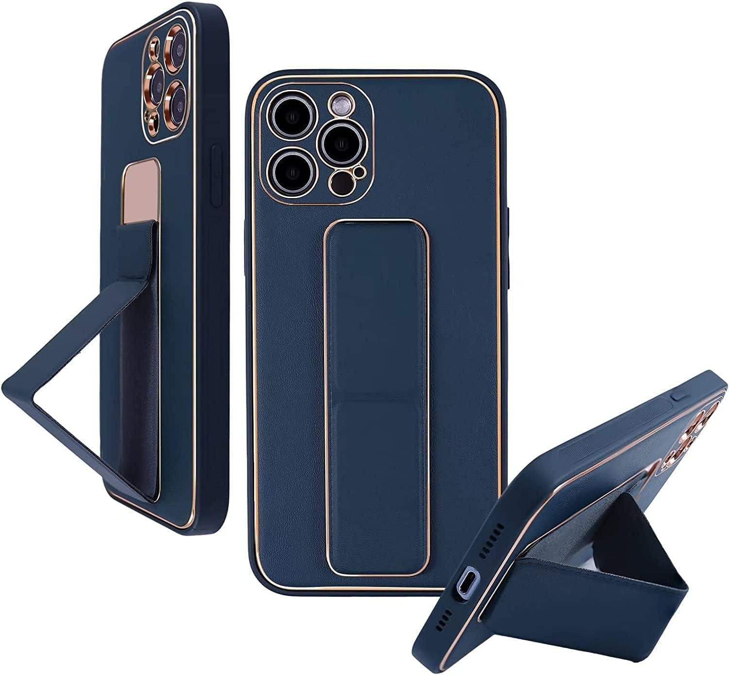 Premium Luxury Leather Case Magnetic Car Mount Holder Wrist Strap Case Kickstand Cover for iPhone Series - Image 17