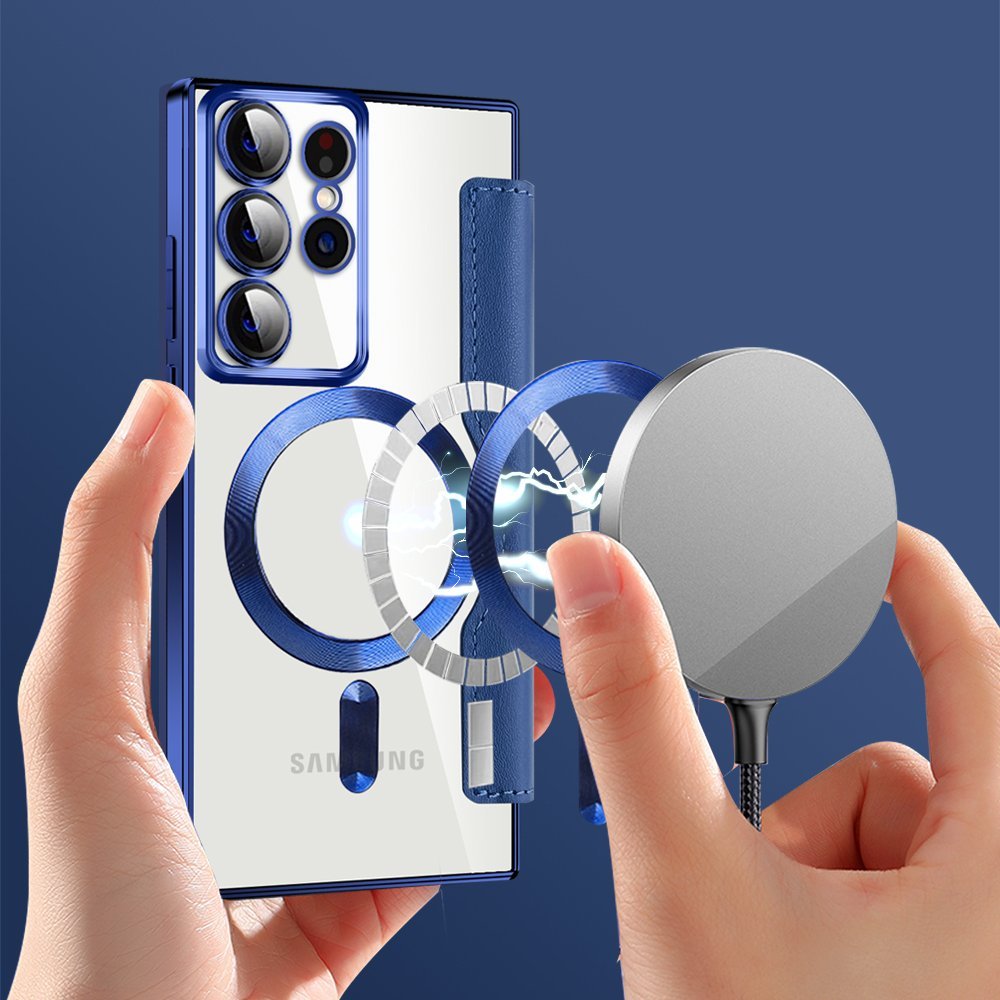 Samsung Galaxy S21/S22/S23 Ultra MagSafe Magnetic Absorption Leather Wallet Flip Case with Lens Protection - Image 10