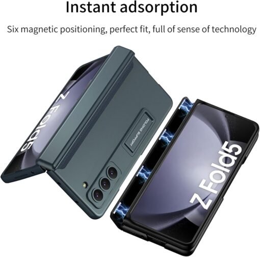Samsung Galaxy Z Fold 5 Magnetic Adsorption Hinge Holder Protection Phone Case - Image 14