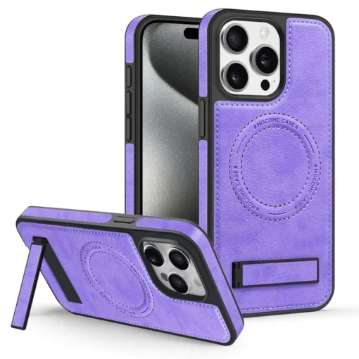 Luxury Magnetic Back Cover Wireless Charging Leather  Case For iPhone 16 Pro and 16 Pro Max Series - Image 3
