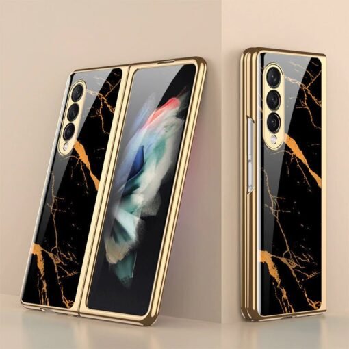Marble Luxury Gold Electroplated Case for Samsung Galaxy Z Fold 3/4/5 Series - Image 10