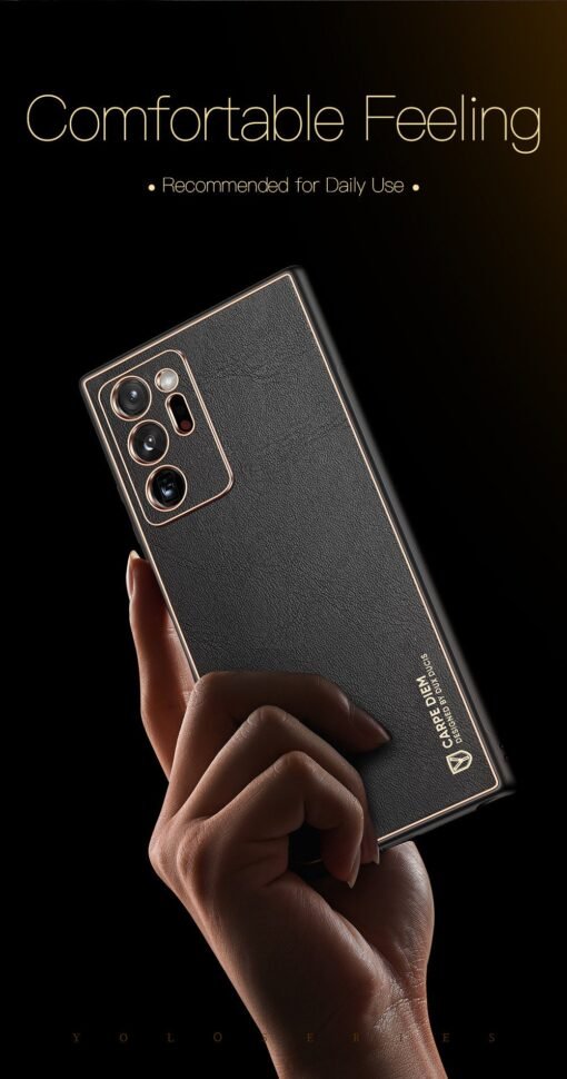 Samsung Note 10+ Dux Ducis Yolo Leather Electroplated Case - Image 5