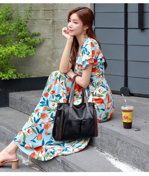 IELGY Fashionable large-capacity Multipurpose Mandy Fashion Grain Leather Crossbody handbag - Image 28