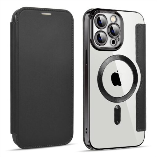 iPhone 13/14/15 Series MagSafe Magnetic Absorption Leather Wallet Flip Case with Lens Protection - Image 4