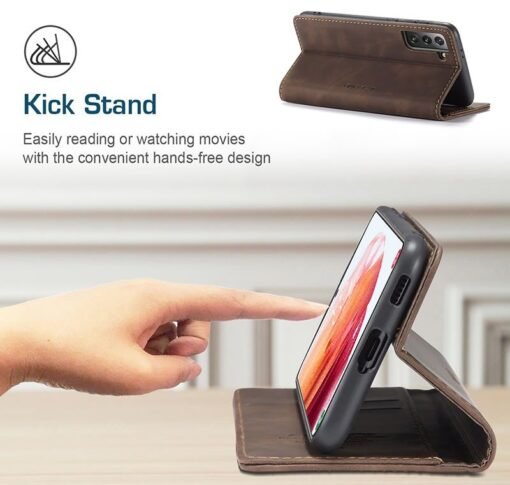 Samsung S21 Plus CaseMe Leather Flip Cover - Image 7