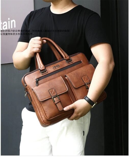 Premium Quality JEEP BULUO Wise Classic Business Choice British Style Laptop Bag - Image 2