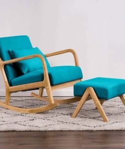 Nordic lounge rocking chair with footrest