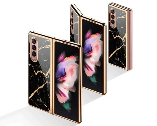 Marble Luxury Gold Electroplated Case for Samsung Galaxy Z Fold 3/4/5 Series - Image 7