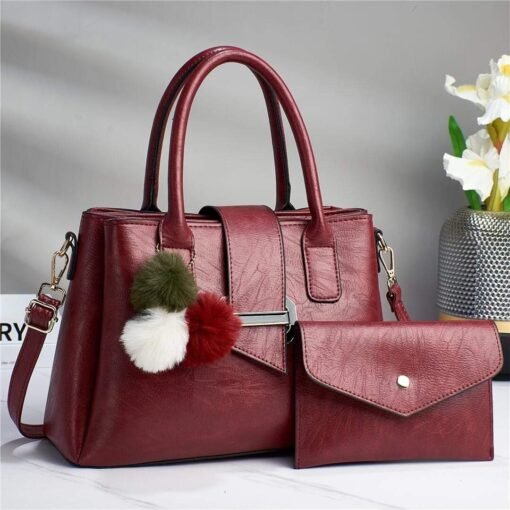 Zsmart Fashion Designer Premium Quality 2 in 1 Tote Ladies Hand Bags Set - Image 8