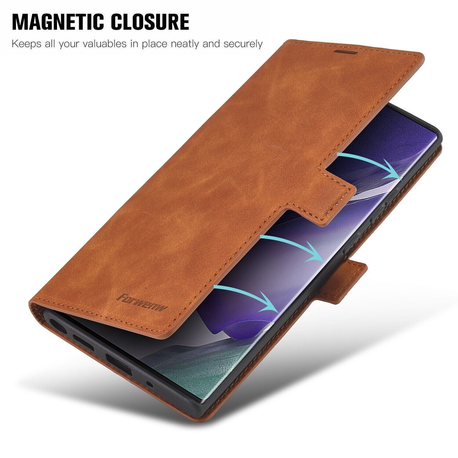 Samsung Galaxy S23 Series Leather Magnetic Wallet Flip Case - Image 5