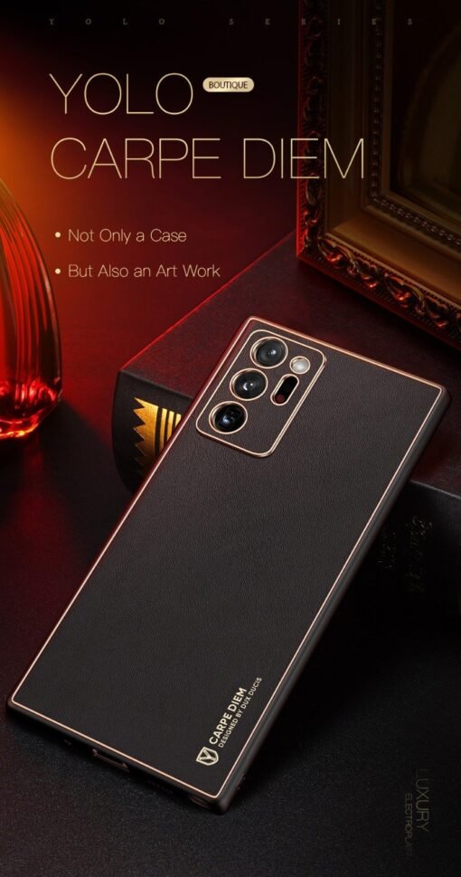 Samsung Note 10+ Dux Ducis Yolo Leather Electroplated Case - Image 3
