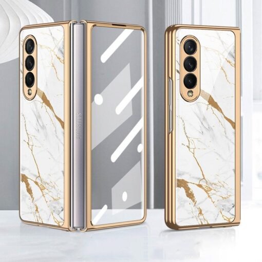 Marble Luxury Gold Electroplated Case for Samsung Galaxy Z Fold 3/4/5 Series - Image 15