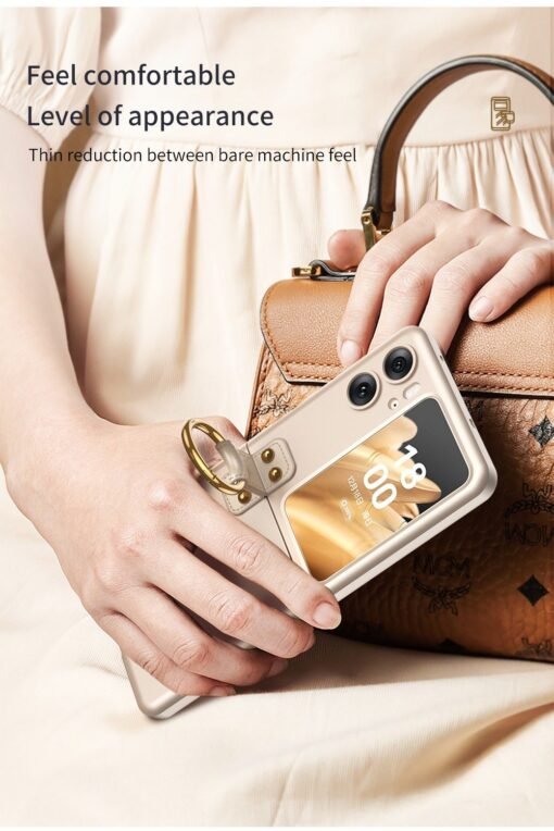 OPPO Find N2 Flip 5G GKK Case With Ring Stand Shockproof Back Glass Protector - Image 12