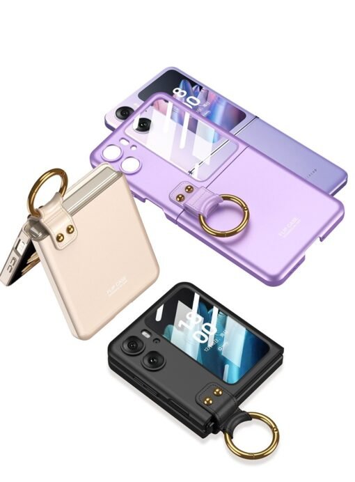 OPPO Find N2 Flip 5G GKK Case With Ring Stand Shockproof Back Glass Protector - Image 13