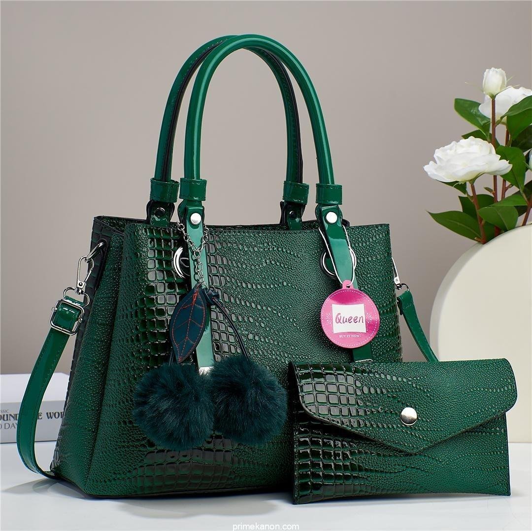 Croc Alligator 2 in 1 Fashion Satchel Taupe Premium Trendy Classic Crossbody Shoulder Leather Versatile Bag