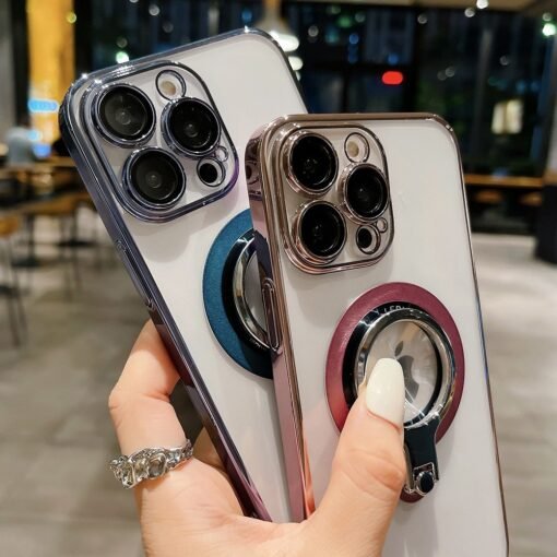 Luxury Slim Matte PC Bracket Magsafe Charging Stand Holder Case Cover For iPhone Series - Image 8