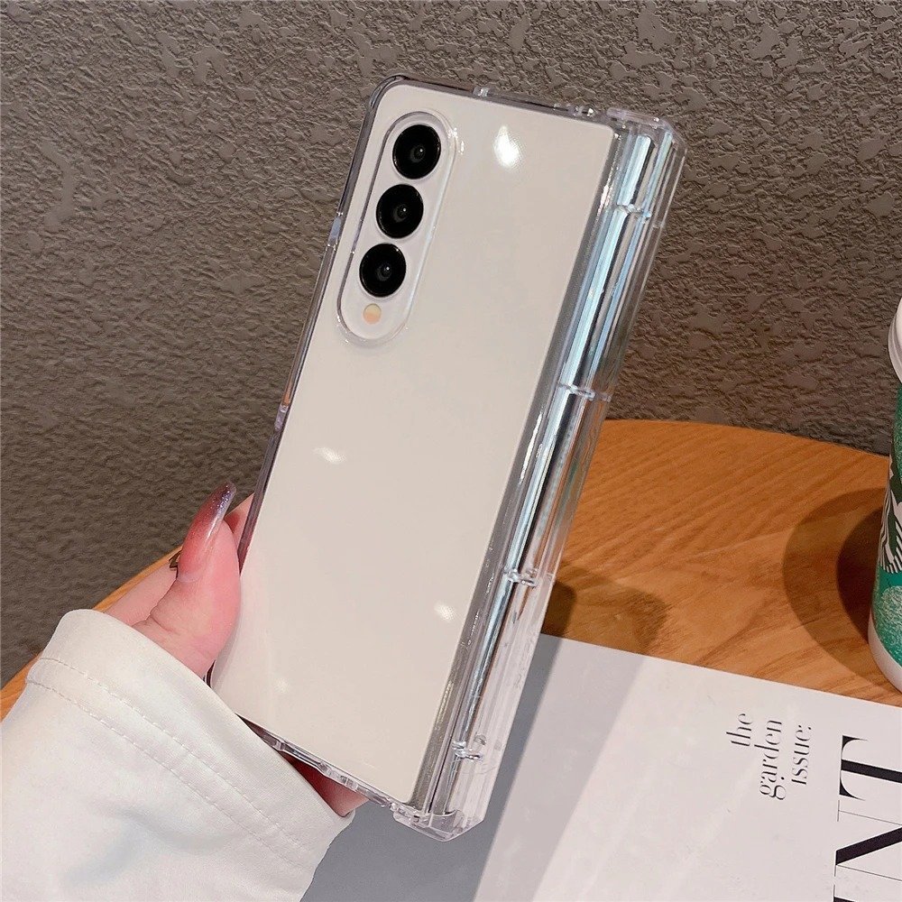 Samsung Galaxy Z Fold 3/Z Fold 4/Z Fold 5 NINKI Crystal Clear Transparent with S Pen Slot Hinge Protective Case - Image 8