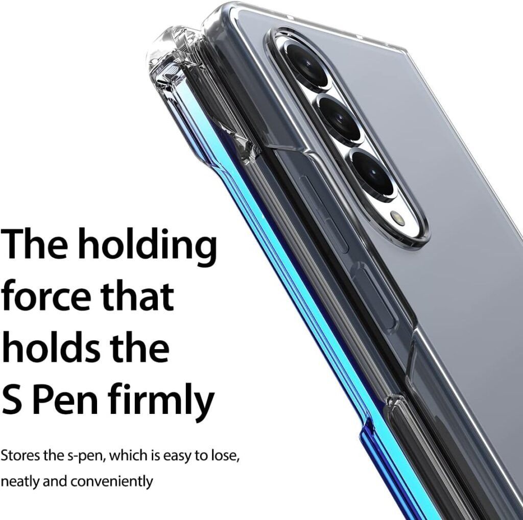 Samsung Galaxy Z Fold 3/Z Fold 4/Z Fold 5 NINKI Crystal Clear Transparent with S Pen Slot Hinge Protective Case - Image 11