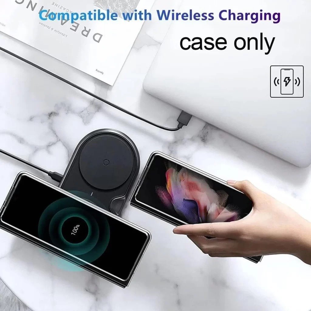 Samsung Galaxy Z Fold 3/Z Fold 4/Z Fold 5 NINKI Crystal Clear Transparent with S Pen Slot Hinge Protective Case - Image 19