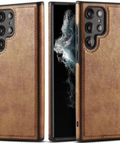 Luxury Premium PU Line Leather Stitching Case Cover For Samsung Galaxy S23 Ultra/S24 Ultra