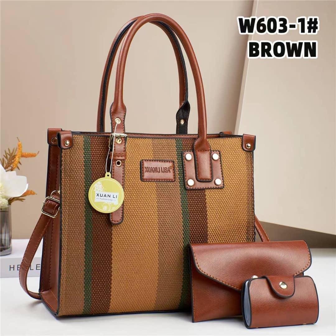 XUANLI LISA 3 in 1 Contrast Color Crossbody Satchel Shoulder Bag - Image 3