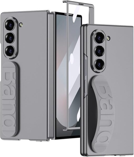 Samsung Fold 6 GKK Matte Finish Slim Band Silicone Protective Case with Finger Strap & Built-in Screen Protector - Image 10