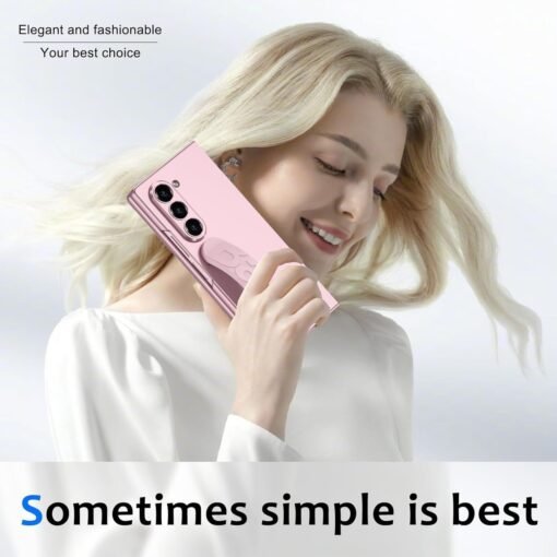 Samsung Fold 6 GKK Matte Finish Slim Band Silicone Protective Case with Finger Strap & Built-in Screen Protector - Image 7