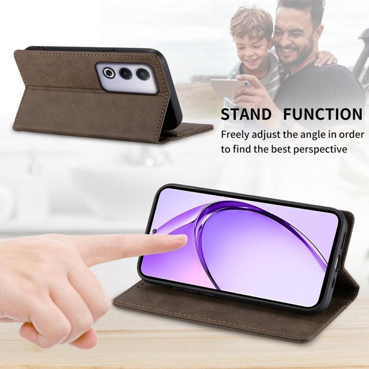 Primeum Quality Fornwenw Leather Flip Cover for OPPO A3/A3x with Kickstand feature, Magnetic Suction - Image 5